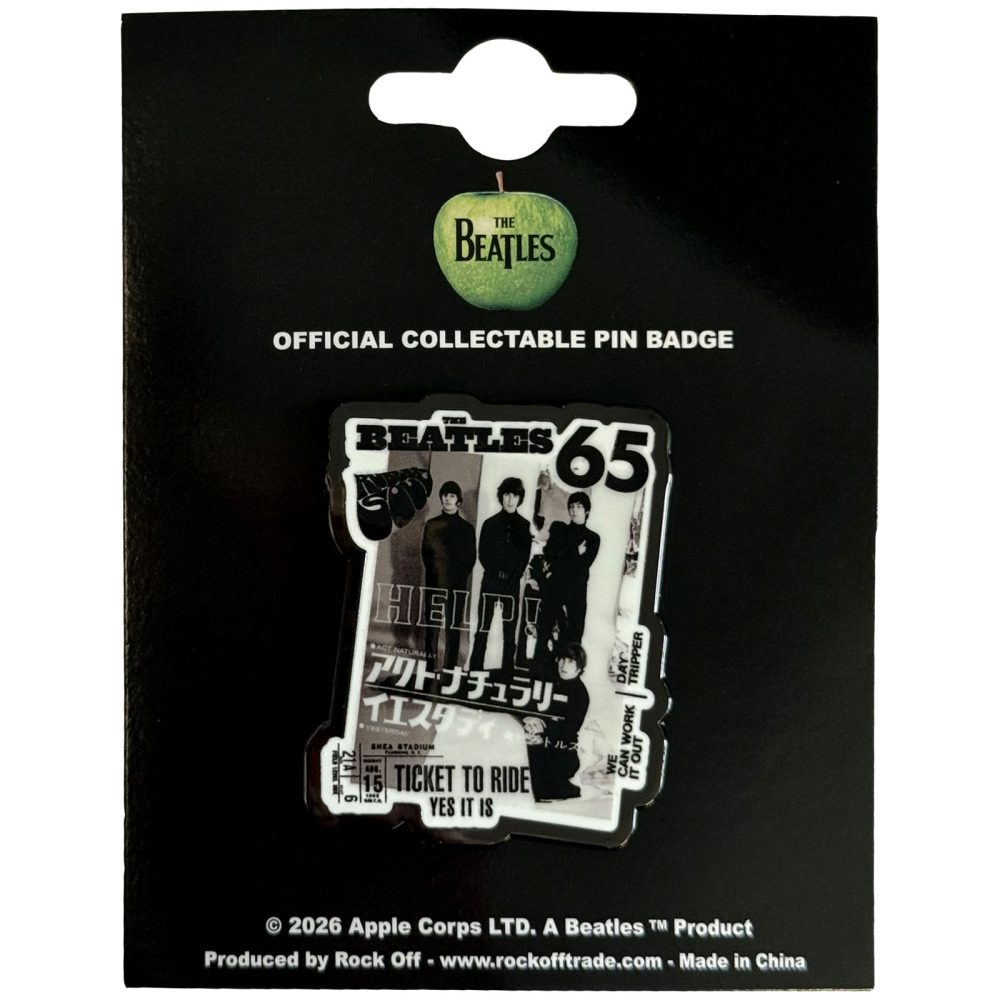 The Beatles - 1965 Pin - White/Black